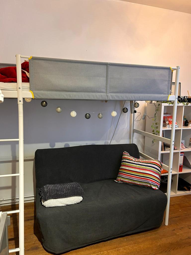 Ikea hoogslaper vetvel met matras, Huis en Inrichting, Slaapkamer | Stapelbedden en Hoogslapers, Ophalen, Zo goed als nieuw, Hoogslaper