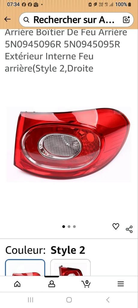 Feux arriere droit vw tiguan 2013, Ophalen