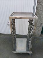 chariot gastronorme double en acier inoxydable,, Enlèvement, Utilisé