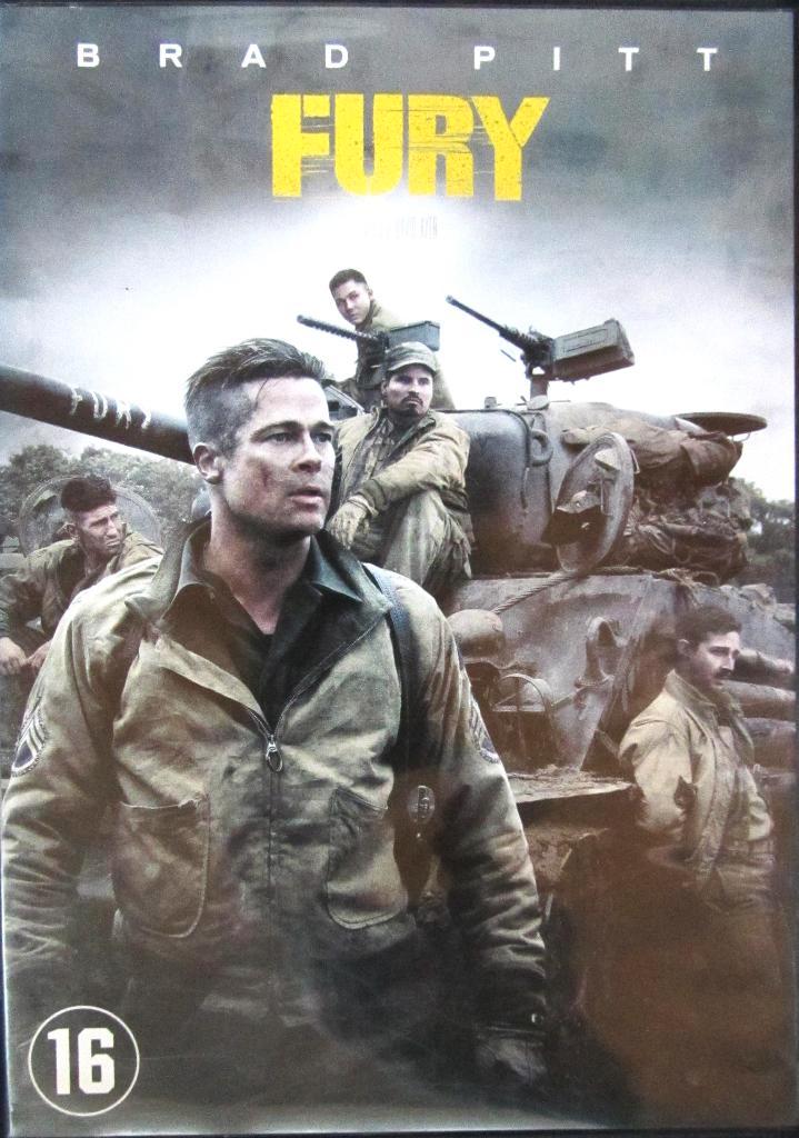 DVD OORLOG- FURY (BRAD PITT), Cd's en Dvd's, Dvd's | Actie, Zo goed als nieuw, Oorlog, Alle leeftijden, Ophalen of Verzenden