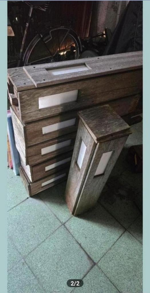 7 padouk verlichting palen, Ophalen