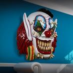 Décoration murale avec masque de clown effrayant, 152 cm, Enlèvement, Neuf