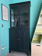 Ikea Lommarp vitrinekast, donker blauwgroen, Huis en Inrichting, Kasten | Buffetkasten, Ophalen, Met deur(en), 50 tot 100 cm, Zo goed als nieuw