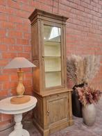 Eiken buffetkast/vitrinekast art:27/26.2, Ophalen, Met deur(en), 200 cm of meer, Eikenhout