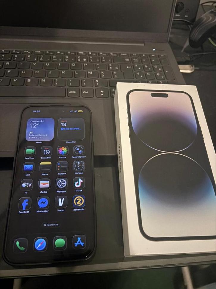 iPhone 14 Pro Max - 128 GB - ruimtezwart, Telecommunicatie, Mobiele telefoons | Apple iPhone, Zo goed als nieuw, iPhone 14, Zwart