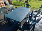 tuinset, tafel met 6 stoelen, incl verstelbare stoel., Chaise, Salons de jardin, Synthétique, Enlèvement
