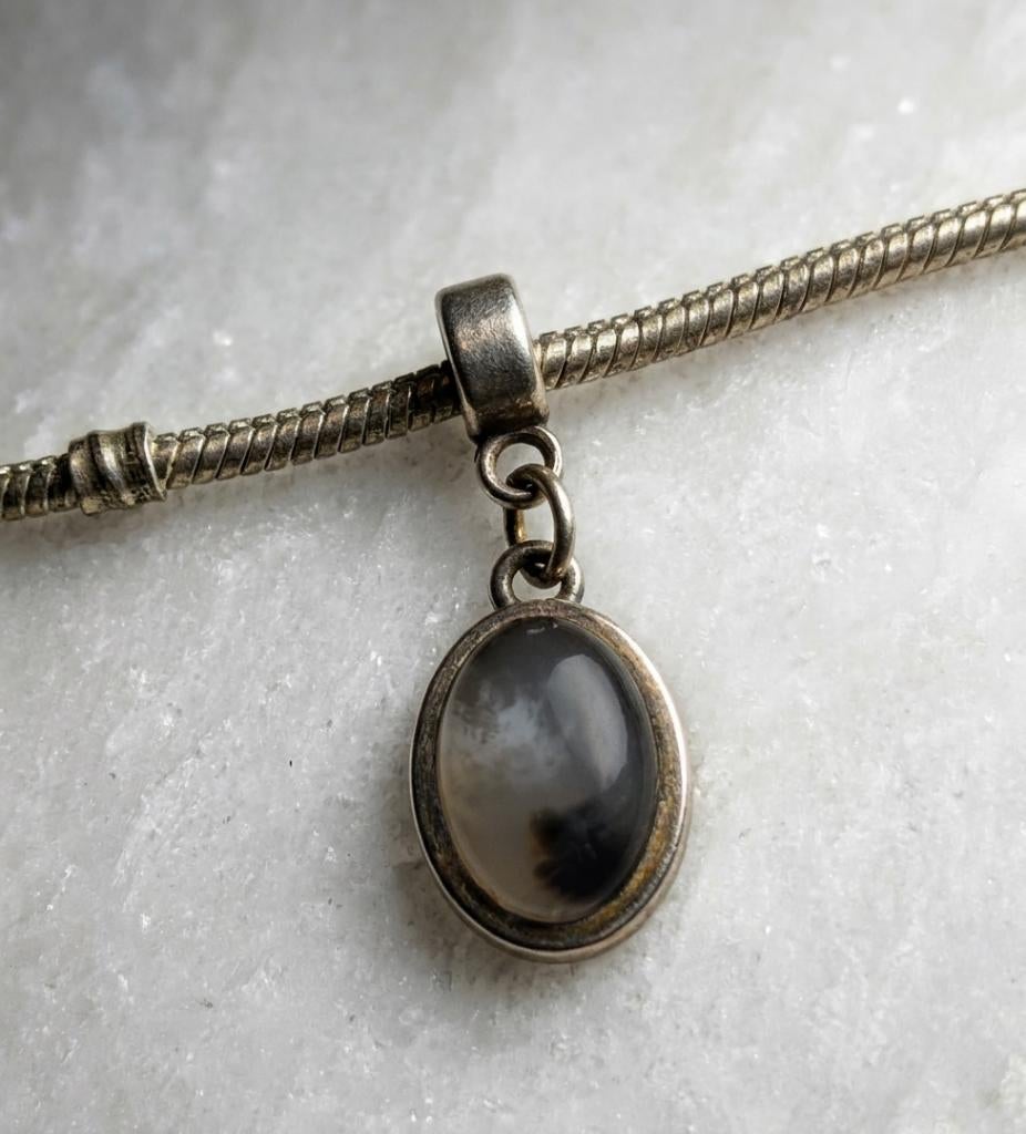 Bedel Charm voor bedelarmband grijze jaspis, Bijoux, Sacs & Beauté, Bracelets à breloques, Neuf, Autres marques, Pierre précieuse