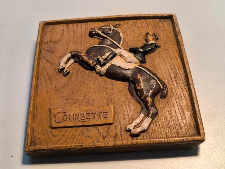 Oud wandbord 'La courbette', Antiek en Kunst, Antiek | Wandborden en Tegels, Ophalen of Verzenden