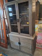 Vintage vitrinekast / buffetkast – 2-delig – 192 cm hoog, Enlèvement, ., ., .