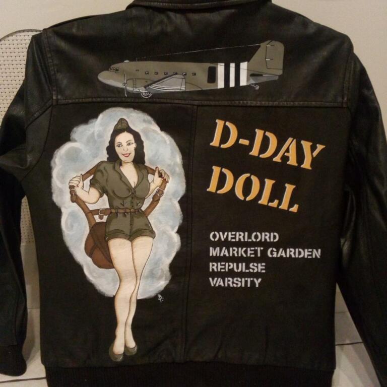 Blouson aviateur US WW2 - "D DAY DOLL", Ophalen of Verzenden