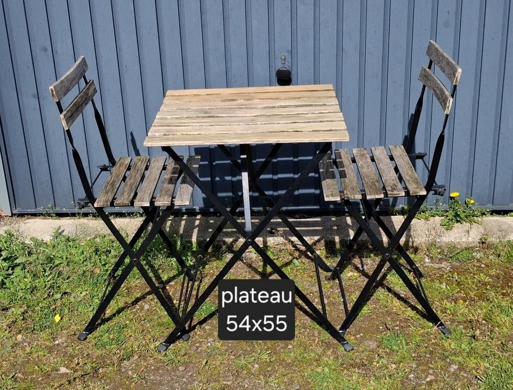 Table et chaises de jardin
Fer et bois, Jardin & Terrasse, Ensembles de jardin, Enlèvement, Bois