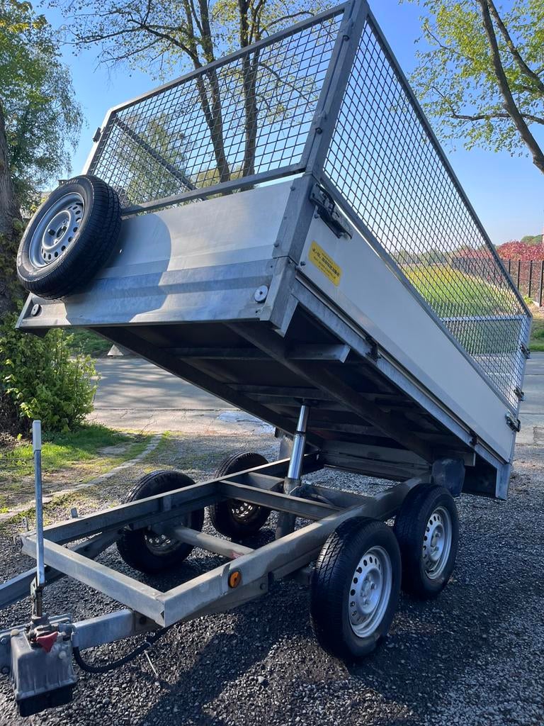 Belle remorque 750kg grillagee et basculante 2m55x1m50, Enlèvement