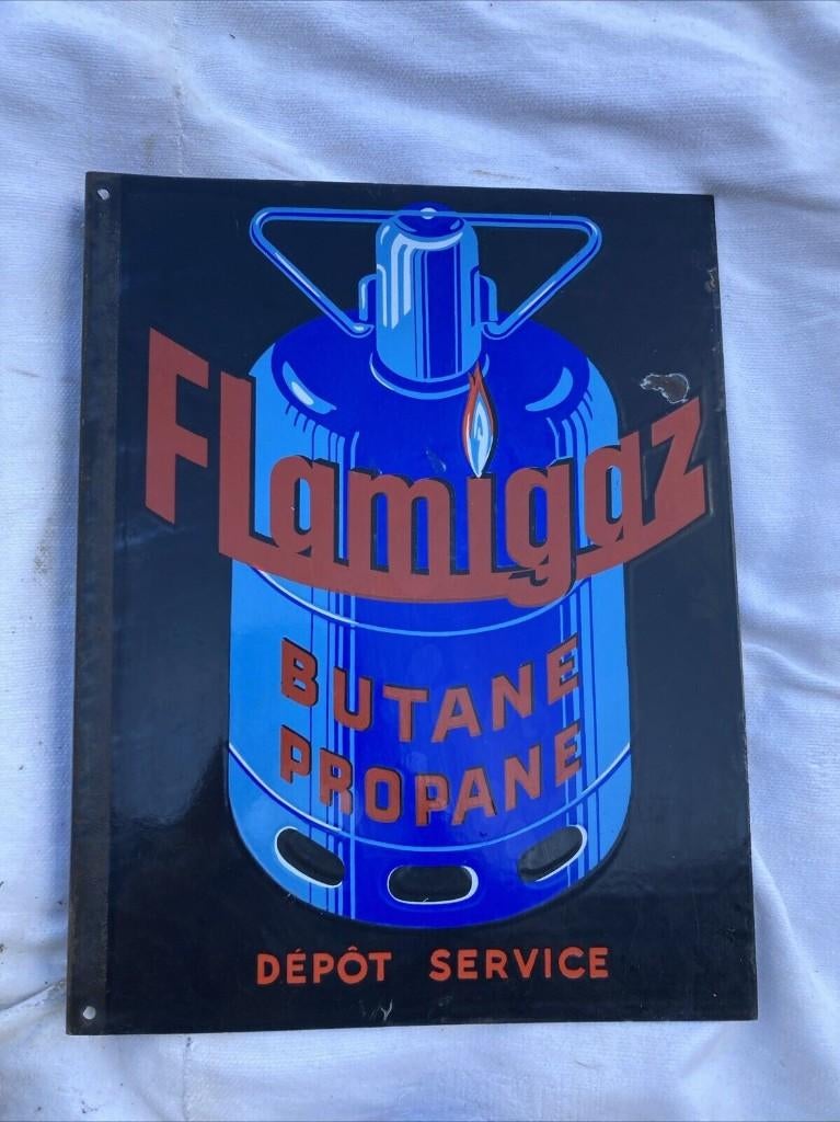 plaque émaillée mancave rétro vintage double face ! ! !, Enlèvement ou Envoi, Panneau publicitaire