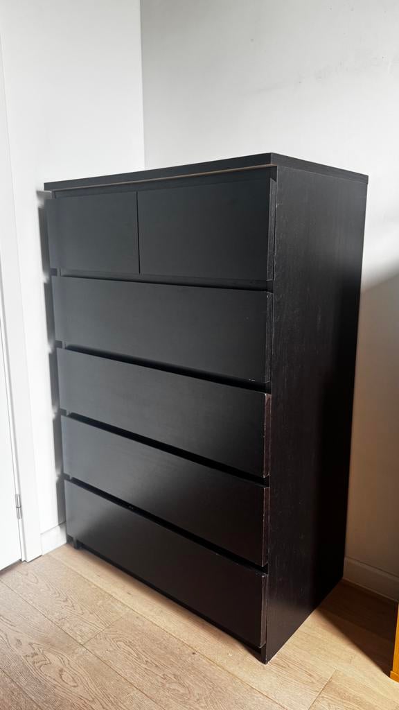 IKEA MALM ladekast - 6 lades - zwart, 25 à 50 cm, 5 tiroirs ou plus, Moins de 100 cm, 100 à 150 cm