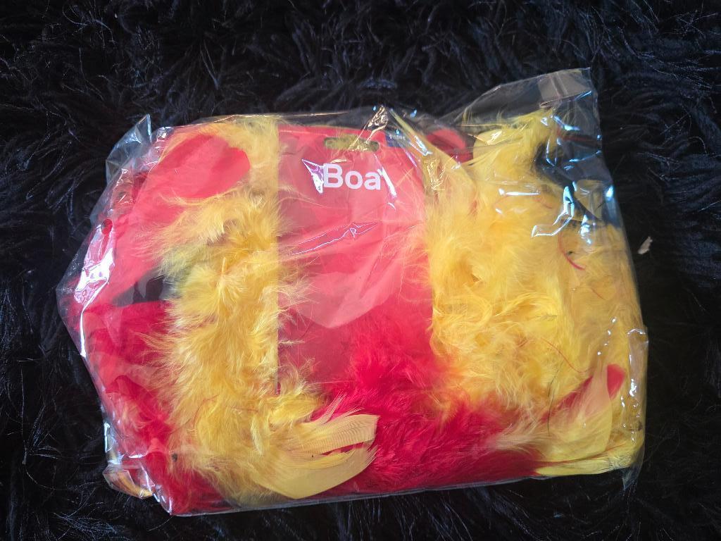 Boa en plumes d'éventail Belgique 1,8m-NEUF et EMBALLE ORIG, Enlèvement, Neuf, Costume