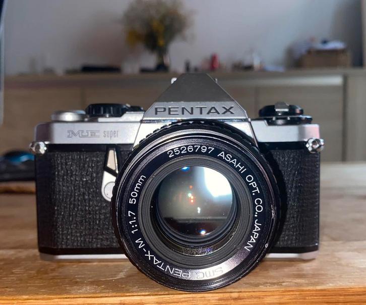 Pentax ME Super, Audio, Tv en Foto, Fotocamera's Analoog, Zo goed als nieuw, Pentax, Ophalen of Verzenden