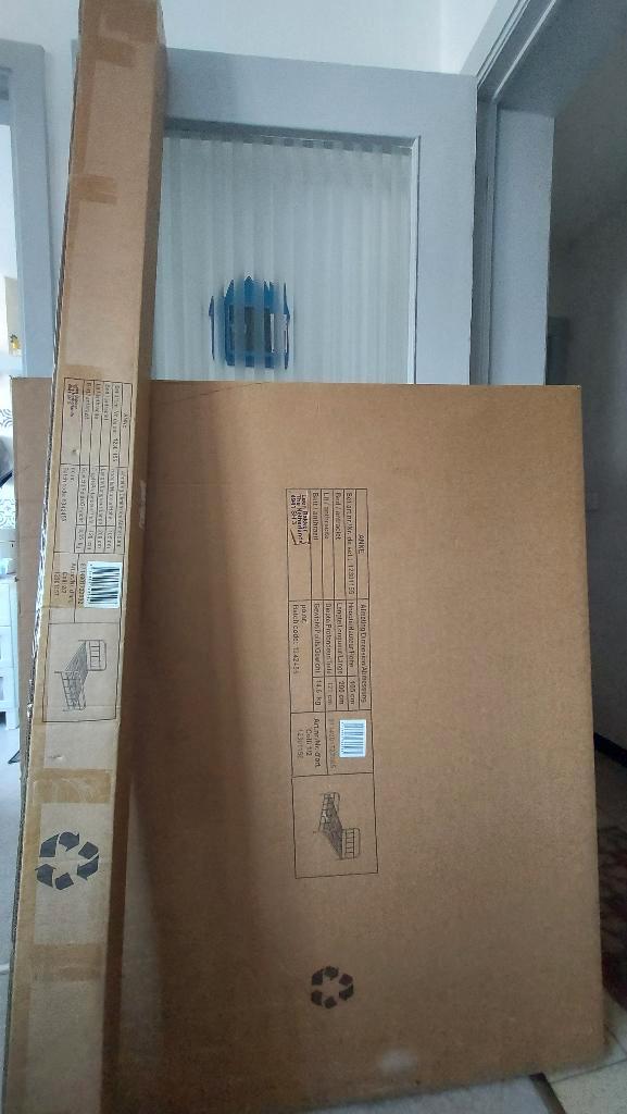 Nieuw bed van zwart metaal van 120x200, Huis en Inrichting, Slaapkamer | Bedden, Nieuw, Eenpersoons, 120 cm, 200 cm, Metaal, Zwart