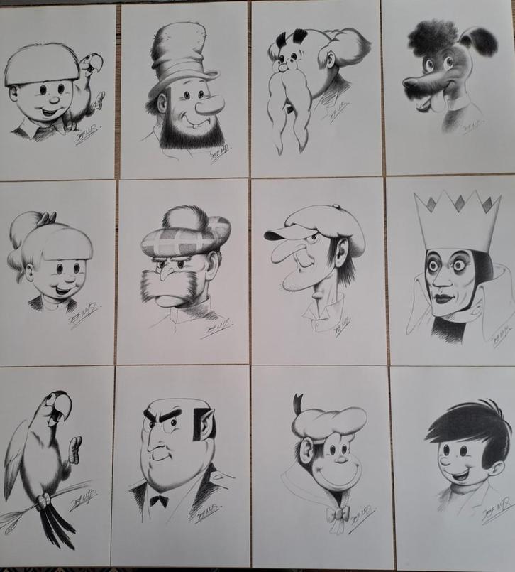 12 tirages de la série de bandes dessinées Jommeke, Collections, Photos & Gravures, Enlèvement