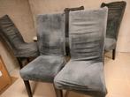 6x eating table chairs, Huis en Inrichting, Ophalen, Kunststof, Gebruikt, Grijs