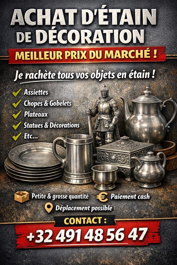 Achat étains, Antiek en Kunst, Antiek | Tin, Ophalen