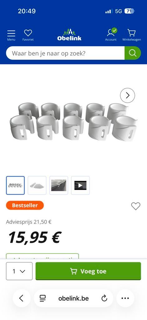 Obelink Rafter Bevestigingsclips, Caravanes & Camping, Caravanes Accessoires, Neuf, Enlèvement