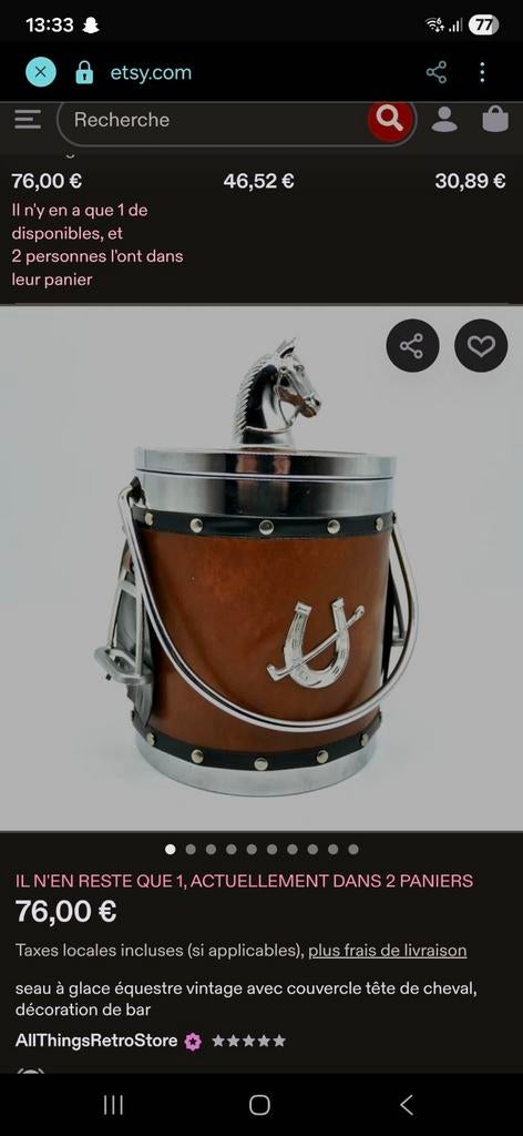 Seau  à glace vintage, Muziek en Instrumenten, Drumstellen en Slagwerk, Ophalen of Verzenden