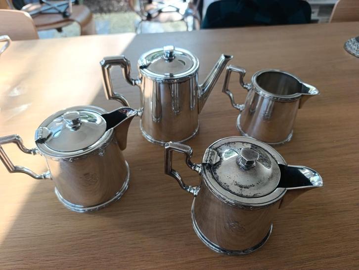 Ercuis verzilverd thee-/koffieset - Vintage, Antiek en Kunst, Antiek | Servies los, Ophalen