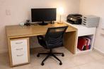 Leuk bureau met ladenblok stoel en printtafel, Huis en Inrichting, Bureaus, Ophalen, Gebruikt, Bureau