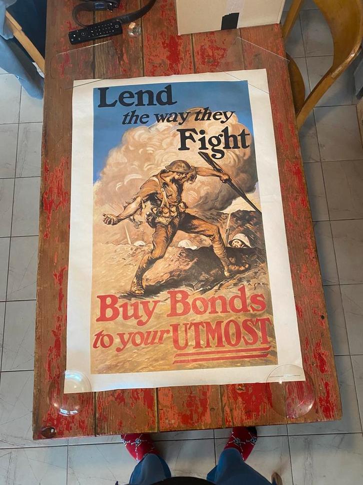 Affiche WO1, Collections, Posters & Affiches, Comme neuf, Publicité, Enlèvement ou Envoi