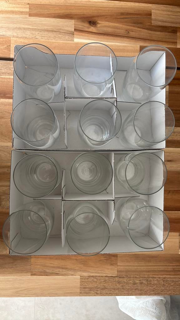 Glazen set (12 stuks), Verzamelen, Glas en Drinkglazen, Ophalen of Verzenden, Zo goed als nieuw, Waterglas