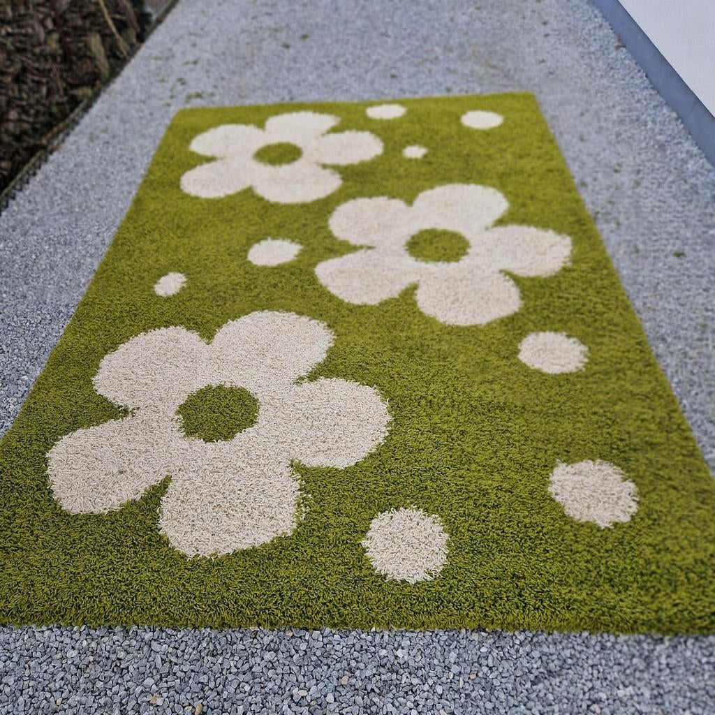 Retro shaggy tapijt 290 x 200 cm groot , bloemmotief, Maison & Meubles, Ameublement | Tapis & Moquettes, 150 à 200 cm, Comme neuf