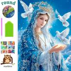 nr 116 Diamond Painting vrouw met vogels 50x40cm (rond), Hobby en Vrije tijd, Verzenden, Nieuw, Knutselwerk