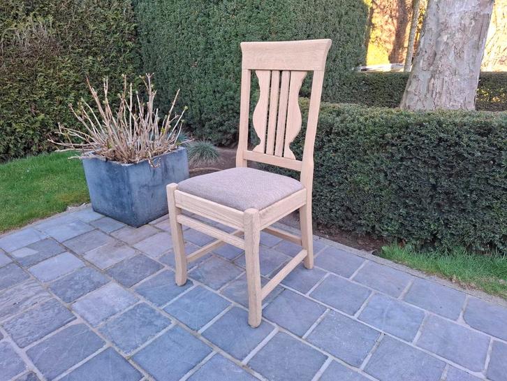 Chaises en chêne massif. 4 pièces. Aérogommé., Maison & Meubles, Chaises, Bois, Tissus, Enlèvement ou Envoi