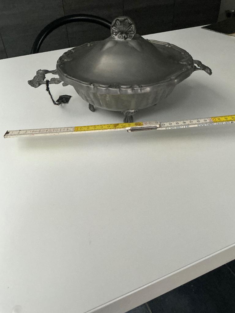 Tinnen schaal met deksel Ephalux, Antiek en Kunst, Ophalen