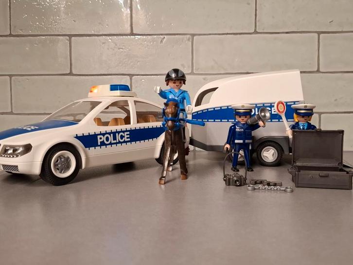 Playmobile politieauto met trailer, Kinderen en Baby's, Speelgoed |Speelgoedvoertuigen, Ophalen of Verzenden