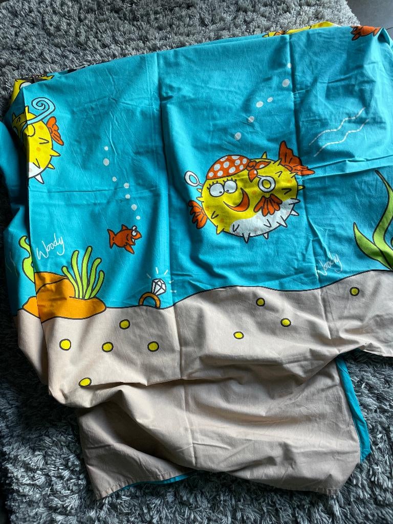 Woody Dekbed 1 persoon - gratis dekentje, Autres couleurs, Housse de couette, Comme neuf, Fille