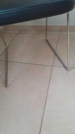 4 keukenstoelen, Huis en Inrichting, Stoelen, Ophalen, Zwart, Keukenstoel met metalen poten, Leer