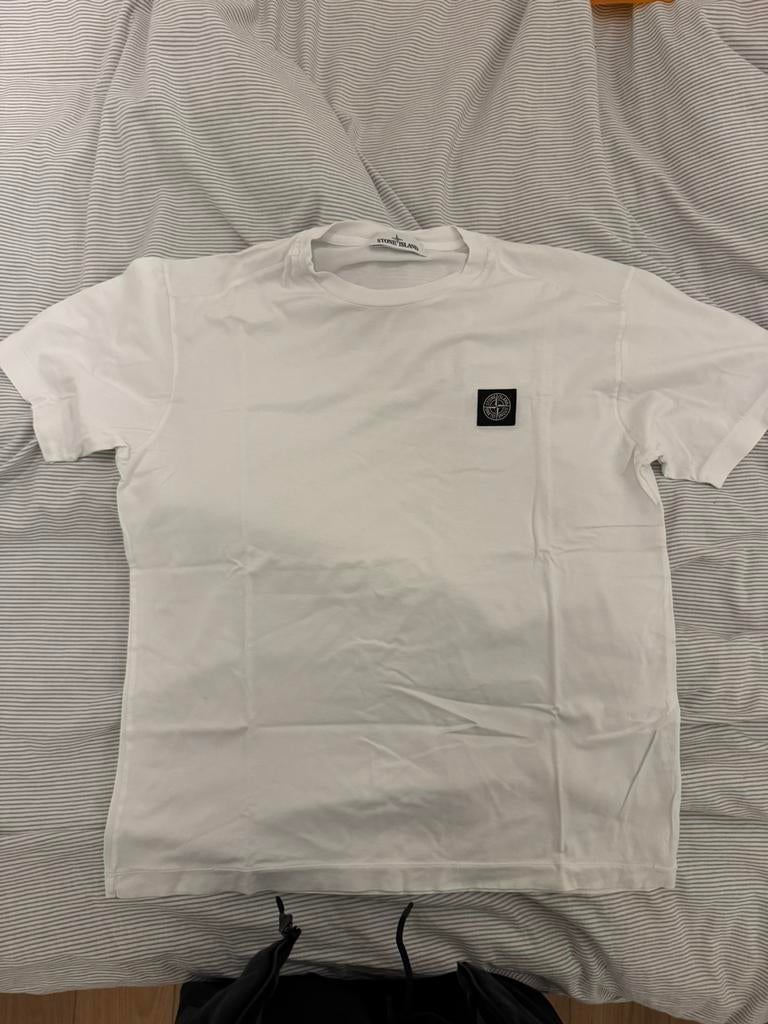 T-Shirt Stone Island Original, Envoi, Porté, Taille 52/54 (L), Blanc