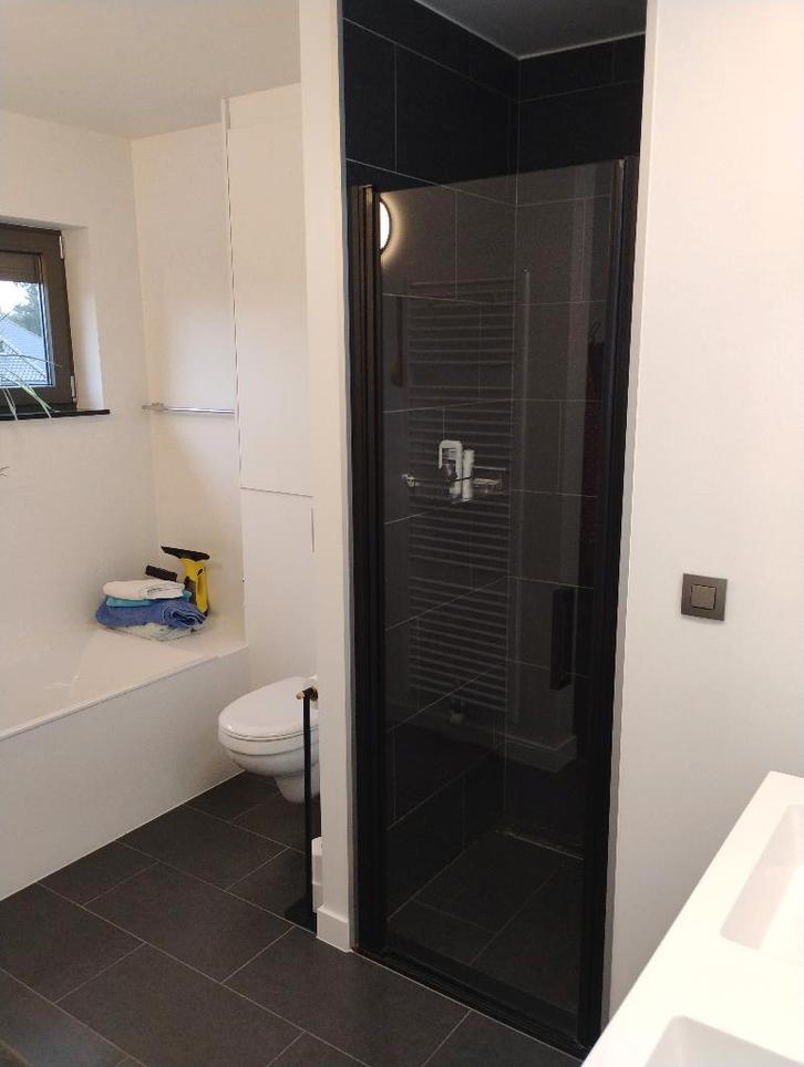 Douchedeur mat zwart 70cm, Doe-het-zelf en Bouw, Sanitair, Zo goed als nieuw, Douche, Glas, Ophalen