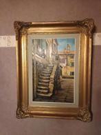 Mooie schilderij stil leven Italiaanse steeg Sicilie., Ophalen