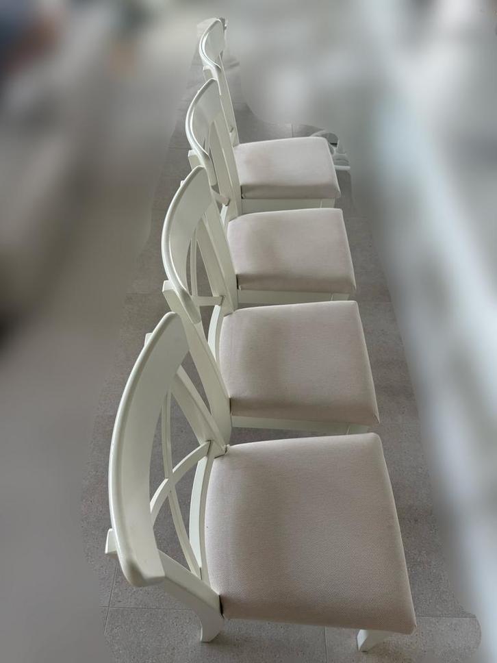 IKEA Ingolf eetkamerstoelen (set van 4), Huis en Inrichting, Stoelen, Gebruikt, Vier, Hout, Wit, Ophalen