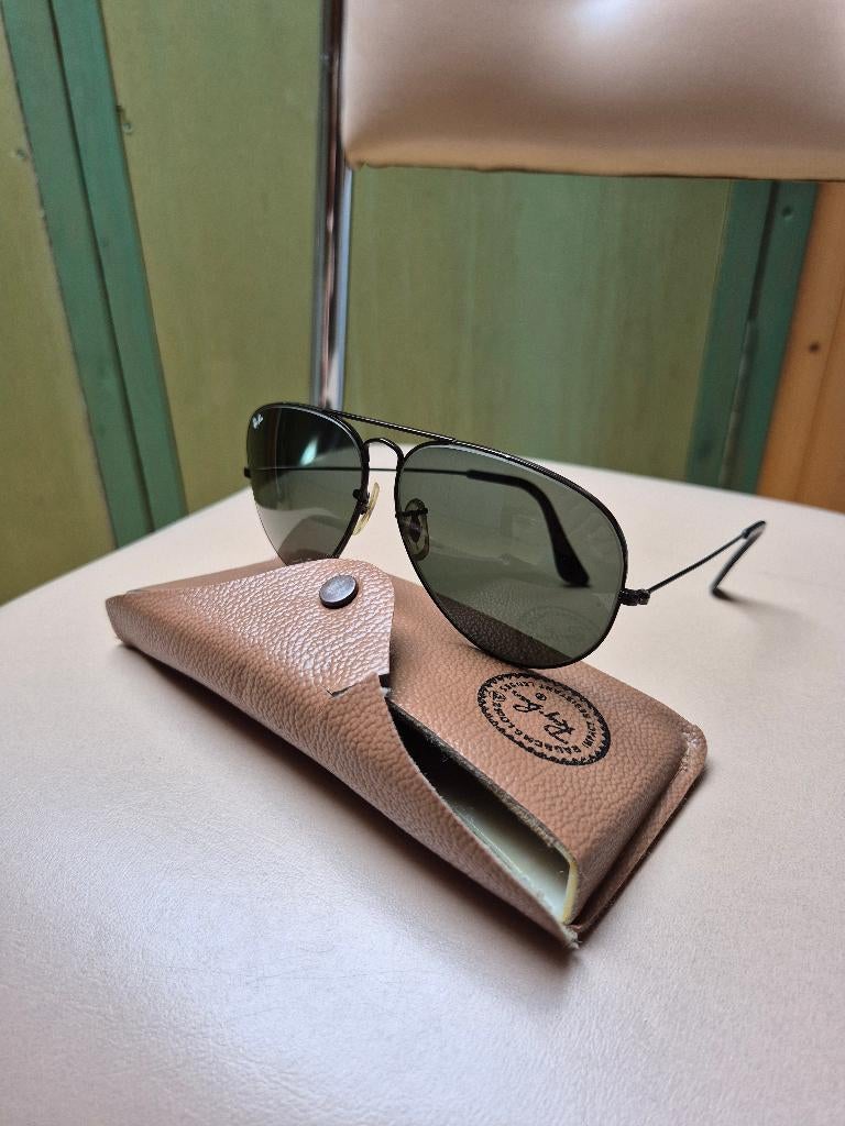Ray-Ban RB3025 Aviator classic - vintage (zwart/grijs frame), Gebruikt, Zonnebril, Zwart, Ophalen of Verzenden