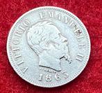 Pièce Italienne 50 Centesimi Vittorio Emanuele II 1863 M BN, Enlèvement ou Envoi, Argent