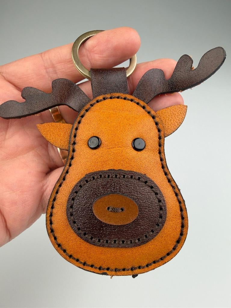 Porte-clés en peau de chèvre véritable fait main, Enlèvement ou Envoi, Neuf