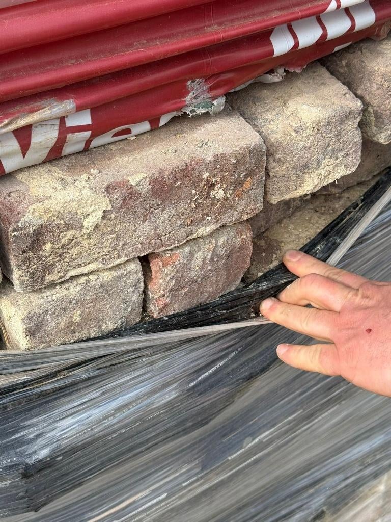 Oude scheldesteen, Ophalen, Gebruikt, Bakstenen