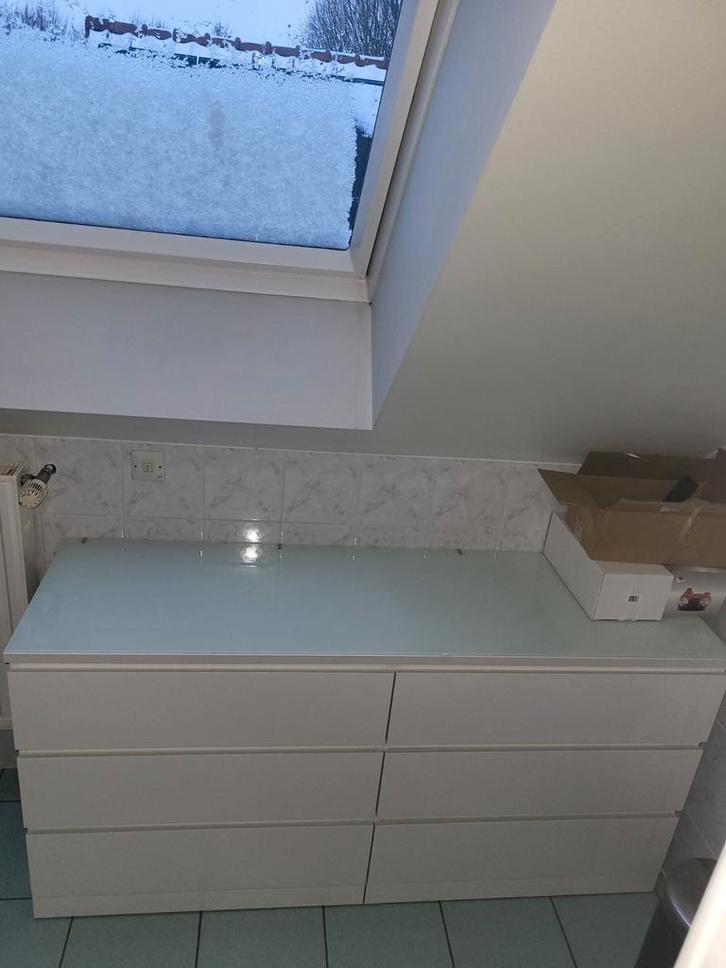 Ladekast met 6 lades (MALM) Ikea, Maison & Meubles, Armoires | Commodes, Comme neuf, 150 à 200 cm, 25 à 50 cm, 5 tiroirs ou plus