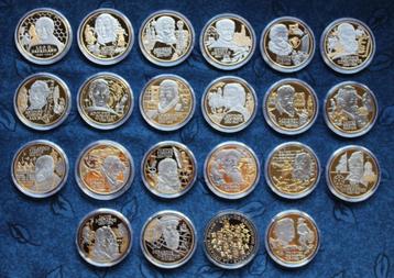 Lot van 22 ~~Vergulde Munten met Certificaat van Echtheid~~ beschikbaar voor biedingen