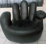 1 persoons lederen club zetel – handvormig, Huis en Inrichting, Ophalen, Zo goed als nieuw, Eenpersoons, Leer