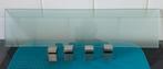 Duraline glazen wandplank x2 met bijhorende kubus muurclips, Maison & Meubles, Enlèvement