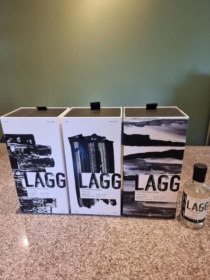 Whisky Lagg volledige set batch 1/2/3 + extra Arran, Verzamelen, Wijnen, Nieuw, Overige typen, Overige gebieden, Vol, Ophalen of Verzenden